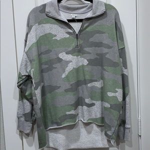Aerie Camo Half Zip Pullover